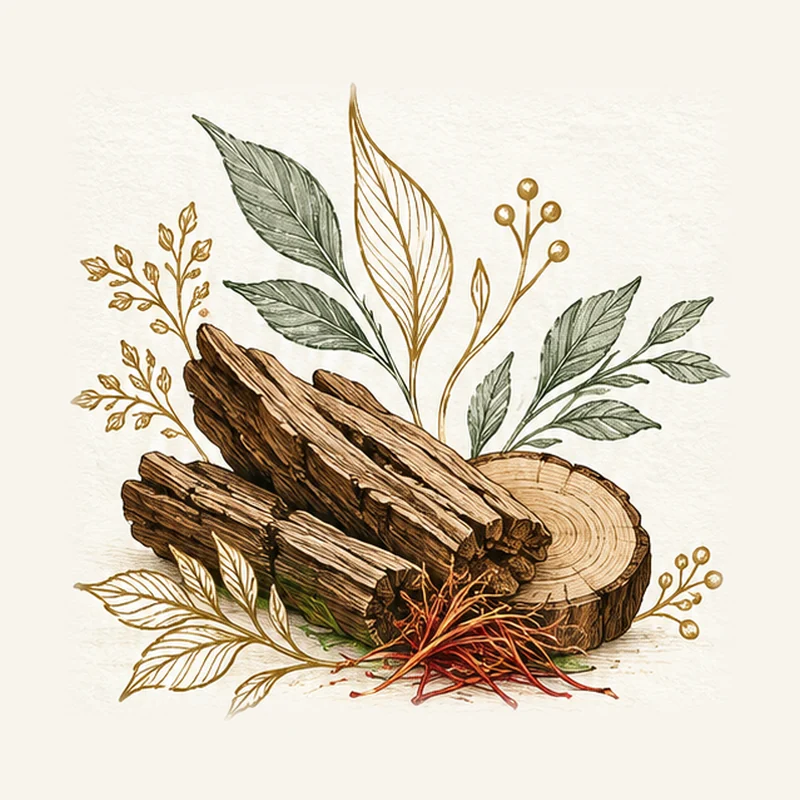 Woods botanical fragrance illustration